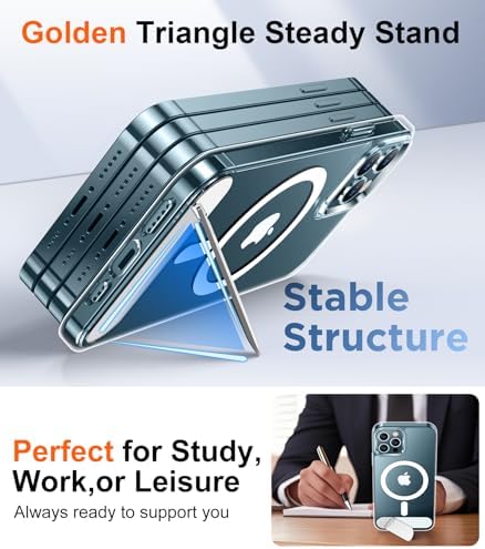 Temdan Magnetic Compatible with iPhone 12 Pro Max Case, [Built-in Invisible Kickstand][Compatible with MagSafe][Military Grade Shockproof] Slim Thin Phone Case for iPhone 12 Pro Max 6.7" - Image 3