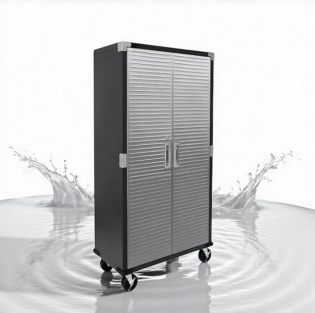 Heavy-Duty Commercial Storage Cabinet (Satin Graphite Black, 36" W x 18" D x 72" H) by Unknown