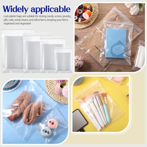 Zonon 100 Pcs Clear Reclosable Zipper Storage Bags Resealable Poly Bag, L - Image 7
