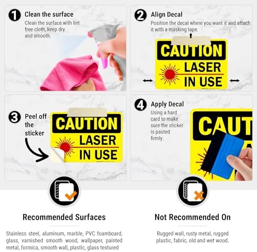 Laser in Use Sign, Caution Sign, - Image 2