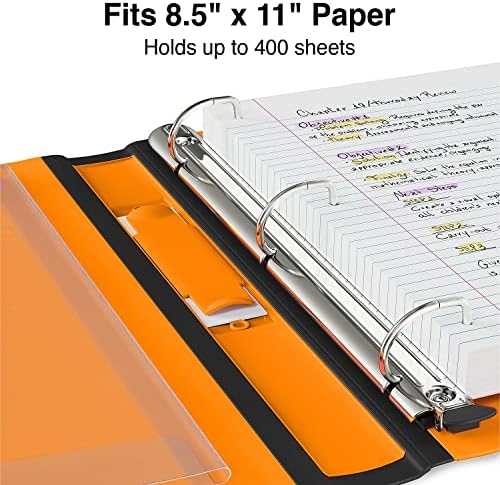 Staples Better Binder, 1.5 Inch D-Ring, Orange, 400 Sheets, 3-Pack - Image 4