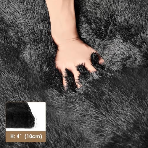 EHEYCIGA Fluffy Dog Crate Bed, Plush XX Large Dog Pillow, Black - Image 5