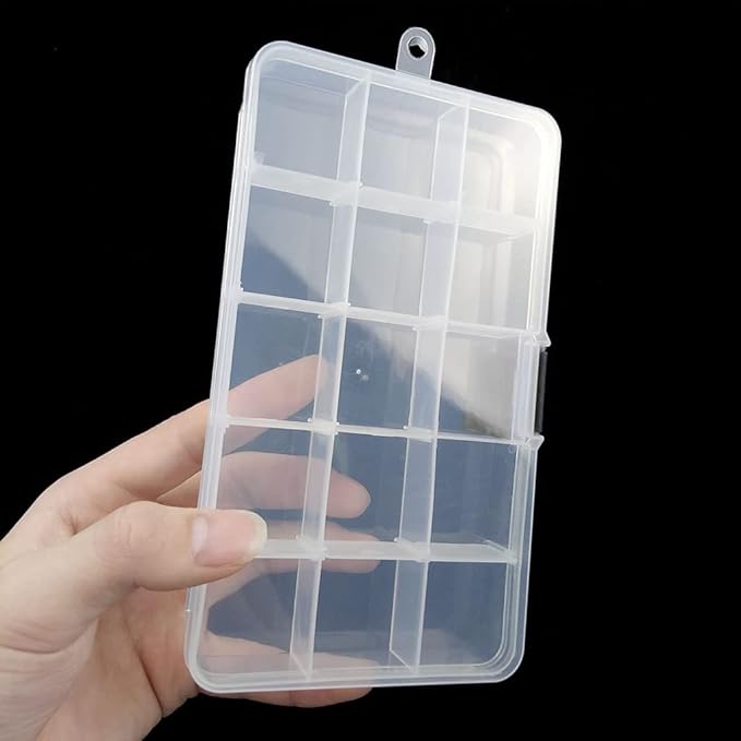 4 Pcs 15 Grids Clear Organizer Box Plastic Storage Container - Image 5