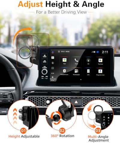 pop-tech Magnetic Phone Holder for Honda Civic 11th Gen 2022 2023 2024 2025 2026, 360° Car Screen Phone Mount Made for Civic Hatchback Sedan Touchscreen, Compatible with Magsafe iPhone Accessories - Image 5