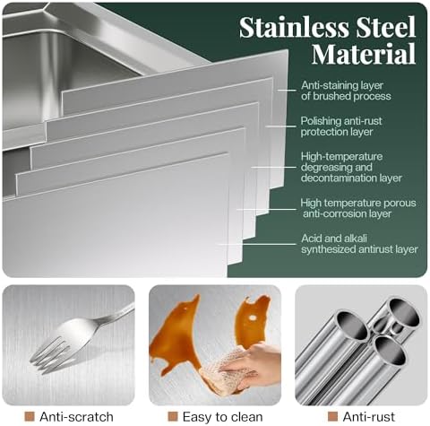 Jocisland 24x36 Inch Stainless Steel Work Table with Sliding Doors - Image 4