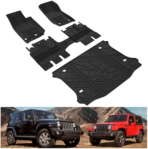 Kiwi Master Floor Mats & Cargo Mat for 2014-2018 Jeep Wrangler JK 4-Door by KIWIMASTER