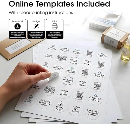 1.5" Circle Labels for Laser & Inkjet, Spartan Industrial Template C003 - Image 3