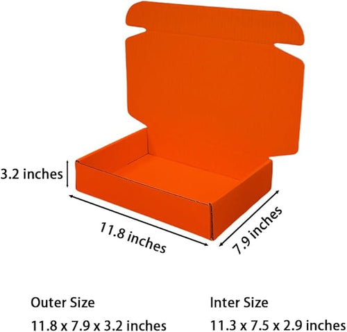10 Pcs 11.8 x 7.9 x 3.2 inches Corrugated Cardboard Gift Boxes Recyclable - Image 2