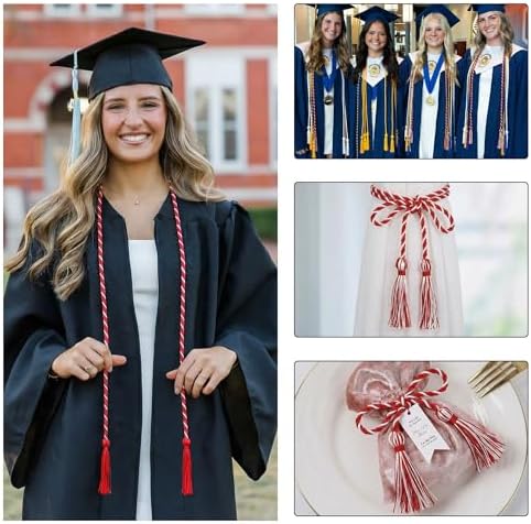 GraduationMall Graduation Honor Cord 68" Redwhite - Image 5