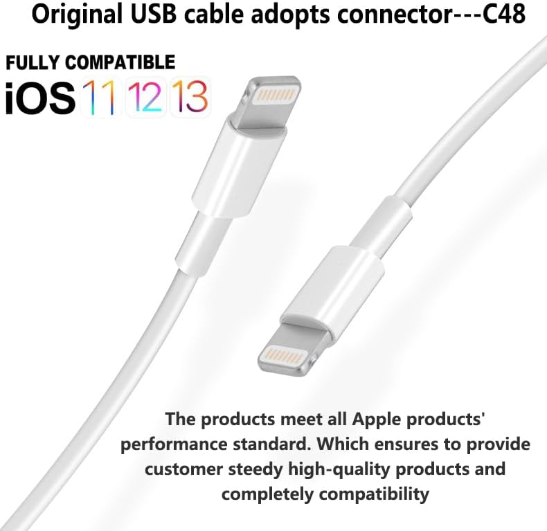 4Pack Original Apple MFi Certified Charger Lightning to USB Charging Cable Cord Compatible iPhone 14/13/12/11 Pro/11/XS MAX/XR/8/7/6s Plus,iPad Pro/Air/Mini,iPod Touch (3.3ft) - Image 3