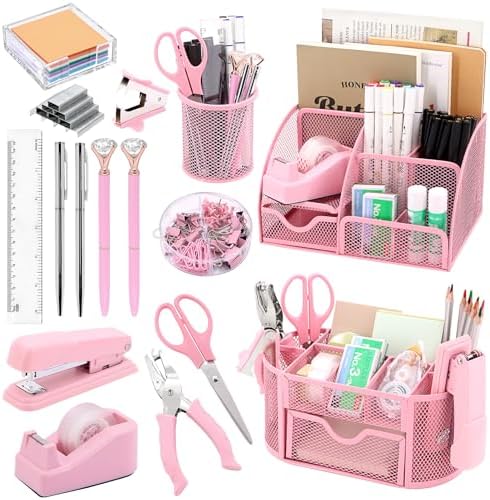 17 IN 1 Office Desk Organizer Set for Back to School Supplies Accessories by Froidesente