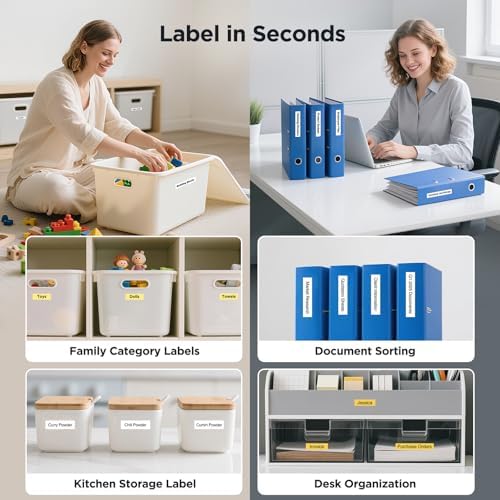 SUPVAN E-Series Continuous Label, 0.59'' W × 19.7' L, Black on White - Image 6