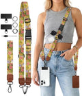 Floral Art Painting Phone Lanyard Crossbody Wrist Strap Women by Sukyerios