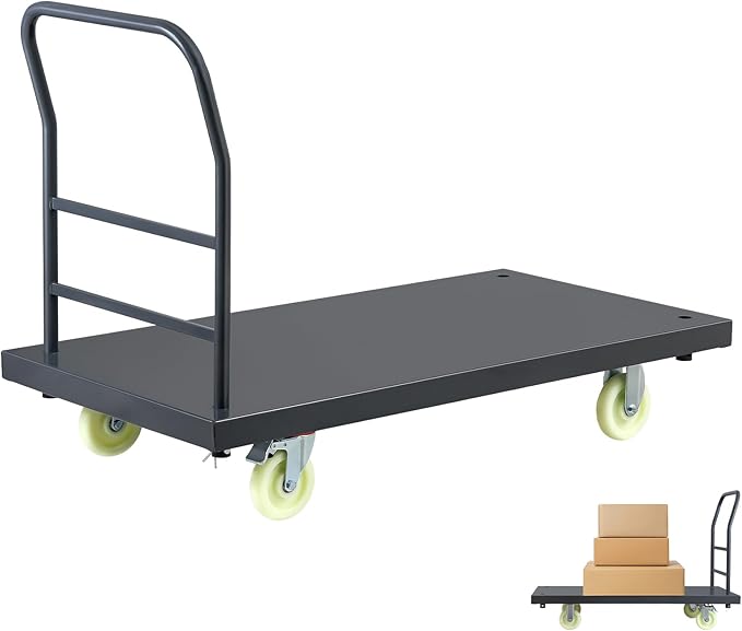 Heavy Duty Platform Truck, Industrial Panel Truck Cart 360 Degree Swivel Wheels - Image 9