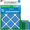 Filterbuy 17x20x1 Air Filter MERV 13 Smoke & Allergy Defense (6-Pack) by Filterbuy