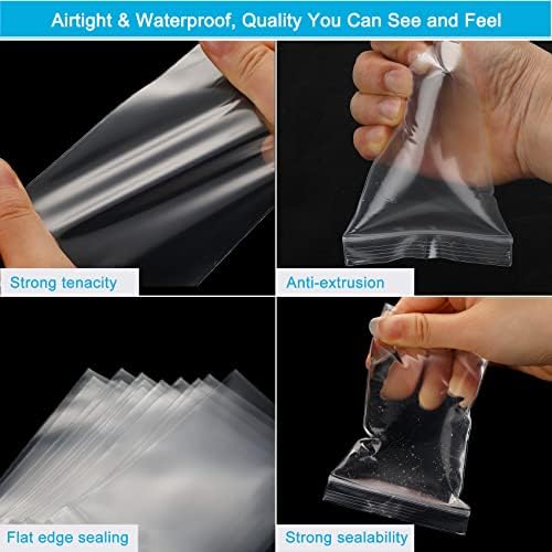 2''x 2'', (Pack of 100) 2 mil Thick Clear Plastic Reclosable Zip Poly Bags with Resealable Lock Seal Zipper for Photo, Jewelry, Bakery, Treats, Travel, Storage, Packaging & Shipping - Image 3