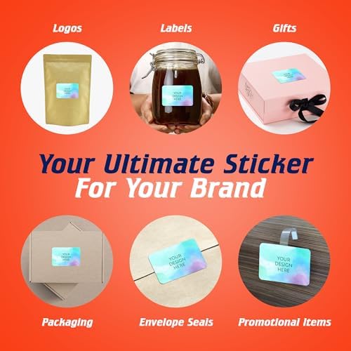 Custom Vinyl Stickers Your Image, Text, Design, Logo. Waterproof Personalized Business Labels Packaging, Bottles, Jars, Candles, Handmade. Dishwasher Safe, UV Protected, 30+ Designs Sky Blue, 6x4 - Image 5