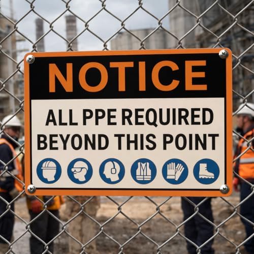 Notice All PPE Required Beyond This Point Sign 10" x 14" Aluminum 2 Pack - Image 7