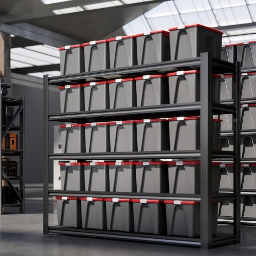 5-Tier Heavy Duty Garage Shelving, 5,000 lbs Capacity Adjustable Metal Storage Shelving Unit for Garage, Basement, Warehouse & Workshop, 62" W x 24" D x 72" H - Image 2