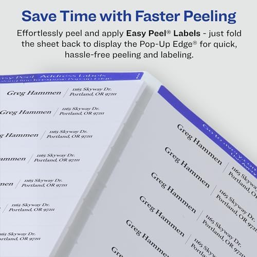 Avery Printable Address Labels with Sure Feed, 1" x 2-5/8", Glossy Clear, 300 Blank Mailing Labels for Laser and Inkjet Printers (6521) - Image 4