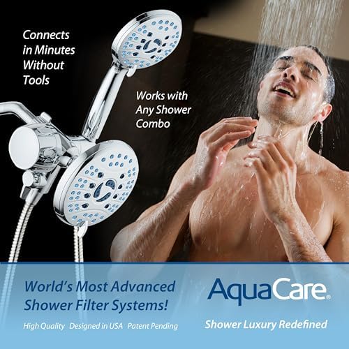 AquaCare Combo Shower Head Water Filter with Built-in 3-way Water Diverter - Image 2