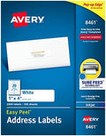 Avery Easy Peel Printable Address Labels, Sure Feed Technology, 1" x 4", White, 2,000 Blank Mailing Labels (08461) by Avery