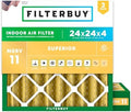 Filterbuy 24x24x4 Air Filter MERV 11 Pet & Allergy Defense (2-Pack) by Filterbuy