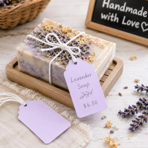 joycraft 200Pcs Gift Tags with String Attached, 2.8x1.6 in Purple Price Tags - Image 4