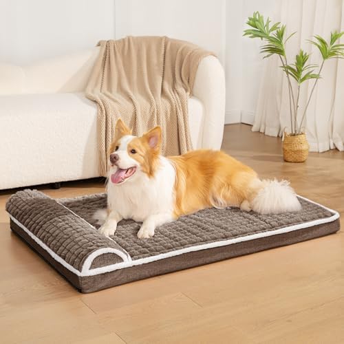 Orthopedic Large Dog Bed Pillow Pet Sofa Bed 56''X40'' Taupe - Image 2