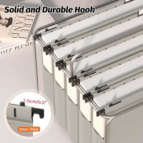 SHUTEX Extra Capacity Plastic Hanging File Folders, 12 Pack, Letter, Grey - Image 5