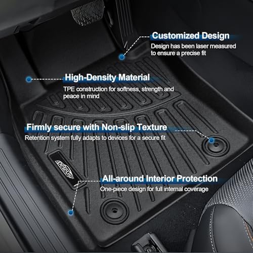 Peleus Floor Mats for Mazda CX-50 CX50 2023-2026 (Non Hybrid),TPE All Weather Protection 2 Rows Car Floor Liners with Cargo Liner Backrest Mat for Mazda CX-50 CX50 Trunk Mat+Backrest Mats+Floor Mats - Image 2