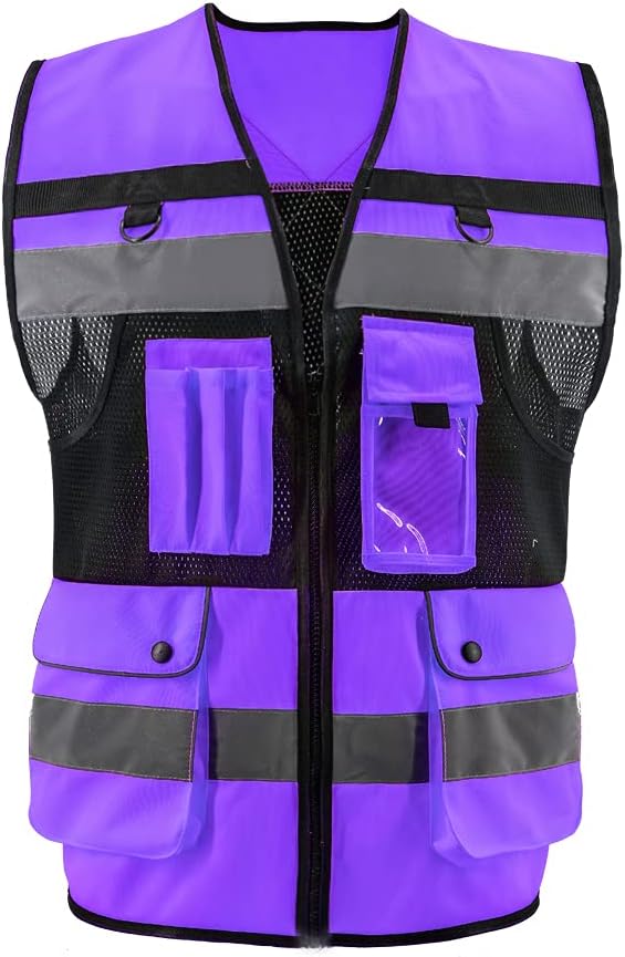 Safety Vest High Visibility Reflective Construction Vest by OPLERAI