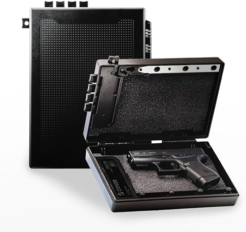 STOPBOX Gun Safe Alternative - Tactical Handgun Storage, Instant Access Portable Security Lock Box Gun Case, Lock Box for Quick Handgun Access | Black - 2PK (Full-Size + Compact) by StopBoxUSA
