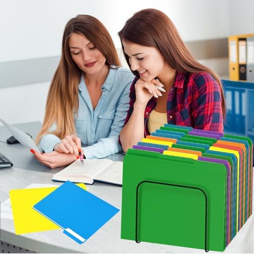 File Folder, HERKKA 30 Pack 1/3 Cut Tab File Folders, Colored File Folders Designed for Office and Classroom Use, Letter Size, Assorted 6 Colors - Image 7