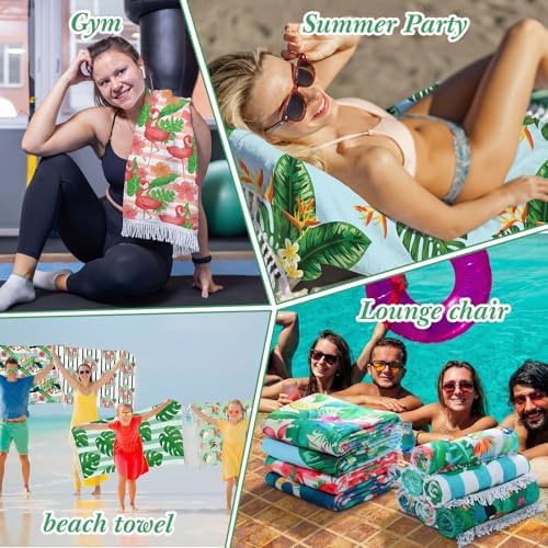 Peryiter 24 Pack Oversized Turkish Towel with Storage Bag, Palm Leaves - Image 6