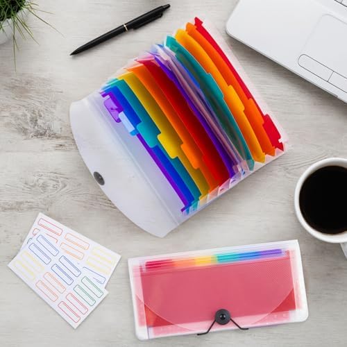 13 Pocket A6 Receipt Organizer, 2 Pack Small Accordion File Organizer, Coupon Organizer with Labels - Clear - Image 5