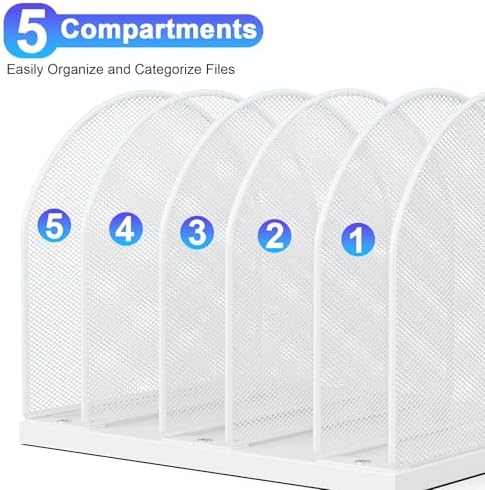 gianotter Desktop File Organizer with 5 Compartments - Image 5