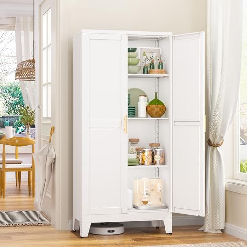 GAIOUS Metal Pantry Cabinet, Kitchen Pantry Storage Cabinets with 2 Door by GAIOUS