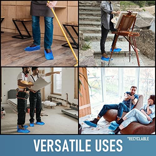 Buself Shoe Covers Disposable Non Slip - Pack of 100 (50 Pairs), Premium Waterproof and Recyclable Shoe Booties Covers for Indoors, Fits Up To 11 US Men and 13 US Women Size - Image 5
