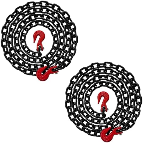 2PK - Falcon Cargo 3/8" X 12' Grade 80 Transport Binder Chain - 7,100 LBS WLL - Clevis Grab Hook, Tie-Down, Towing by Falcon+Cargo