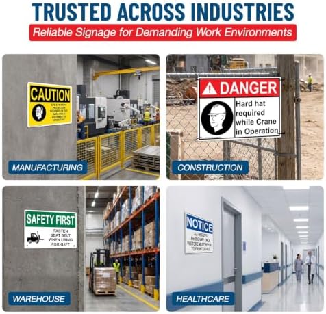 ComplianceSigns.com Stop All Forklifts Stop - Honk Horn Look Both Ways Reflective Sign, 18x12 inch with Center Holes on 80 mil Aluminum for Machinery, American Made Safety Signs for the Workplace - Image 6