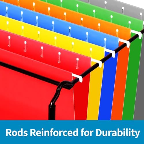 24 Pack Hanging File Folders, Letter Size with 1/5-Cut Adjustable Tabs, 12 Selected Color - File Folder Organizer for Filing Cabinet Office Home, Designed for Bulky Files, Medical Charts - Image 5
