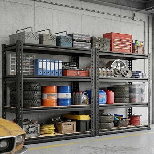 Romorgniz 60.8" H Garage Shelves 5 Tier Storage Shelves Organizers,2000LBS Heavy Duty Adjustable Shelving Unit,Garage Shelves Metal Shelf for Basement, Warehouse,Commercial,School,40" W x20 D,2P - Image 2