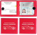 UYYE Car Registration and Insurance Card Holder, Vehicle Glove Box Car Organizer, Interior Car Accessories for Documents, Cards, License - 2 Pack by UYYE