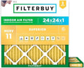 Filterbuy 24x24x1 Air Filter MERV 11 Pet & Allergy Defense (2-Pack) by Filterbuy