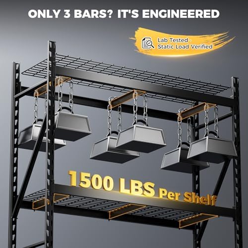 CAMMOO 6000LBS Heavy Duty Storage Shelves, 61''W x 24''D x 72''H - Image 5