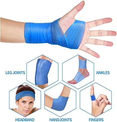 ADMITRY Pre Wrap Tape Athletic,3 Rolls X 22 Yards Blue Prewrap - Image 4