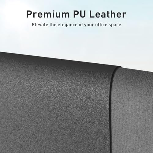 Aothia Faux Leather Desk Mat – Large Mouse Pad, Non-Slip PU Leather Blotter, Waterproof Writing Surface for Office and Home (Grey, 47.2" x 23.6") - Image 2