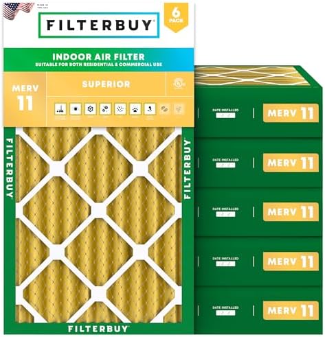 Filterbuy 20x30x4 Air Filter MERV 11 Pet & Allergy Defense (6-Pack) by Filterbuy