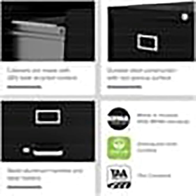 UrbanPro 3 Drawers 40.19" Vertical Black Metal Filing Cabinet Lockable - Image 8